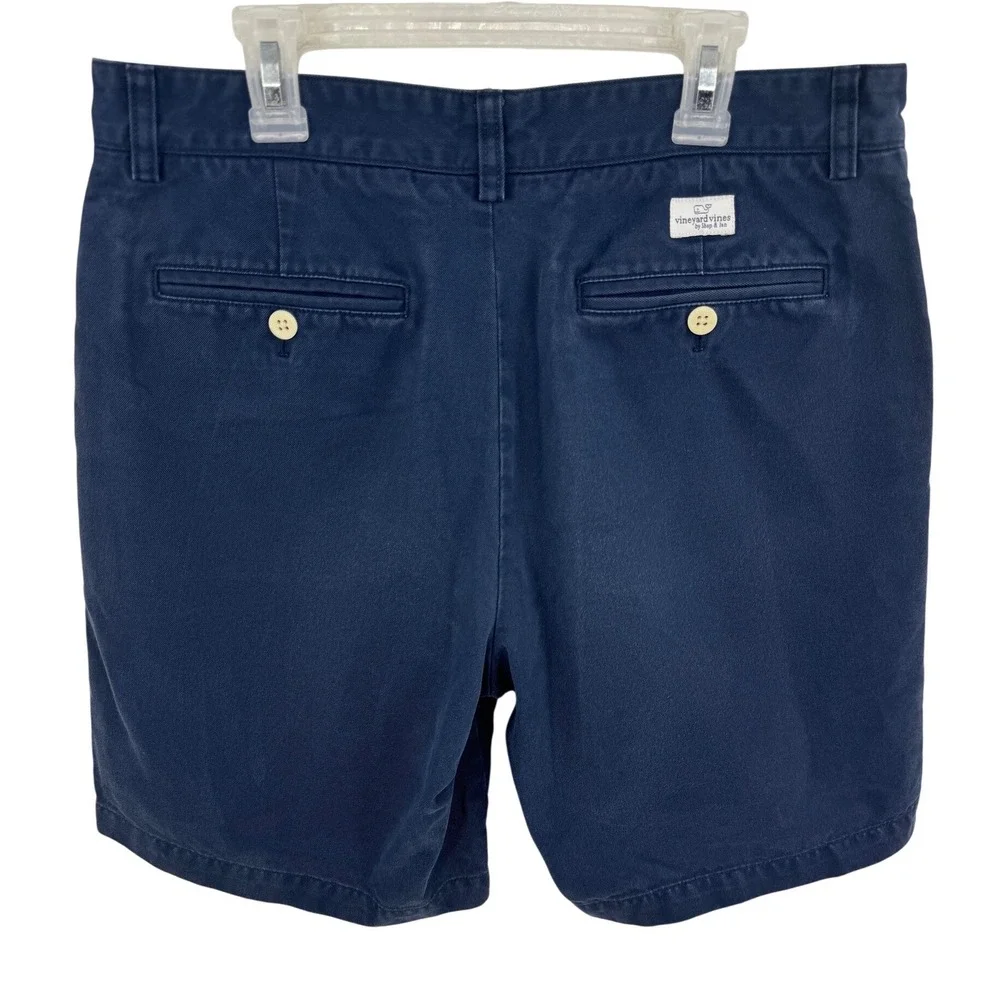Vineyard Vines Mens 32 Club Short Navy Blue Cotton Chino Flat Front Shorts
